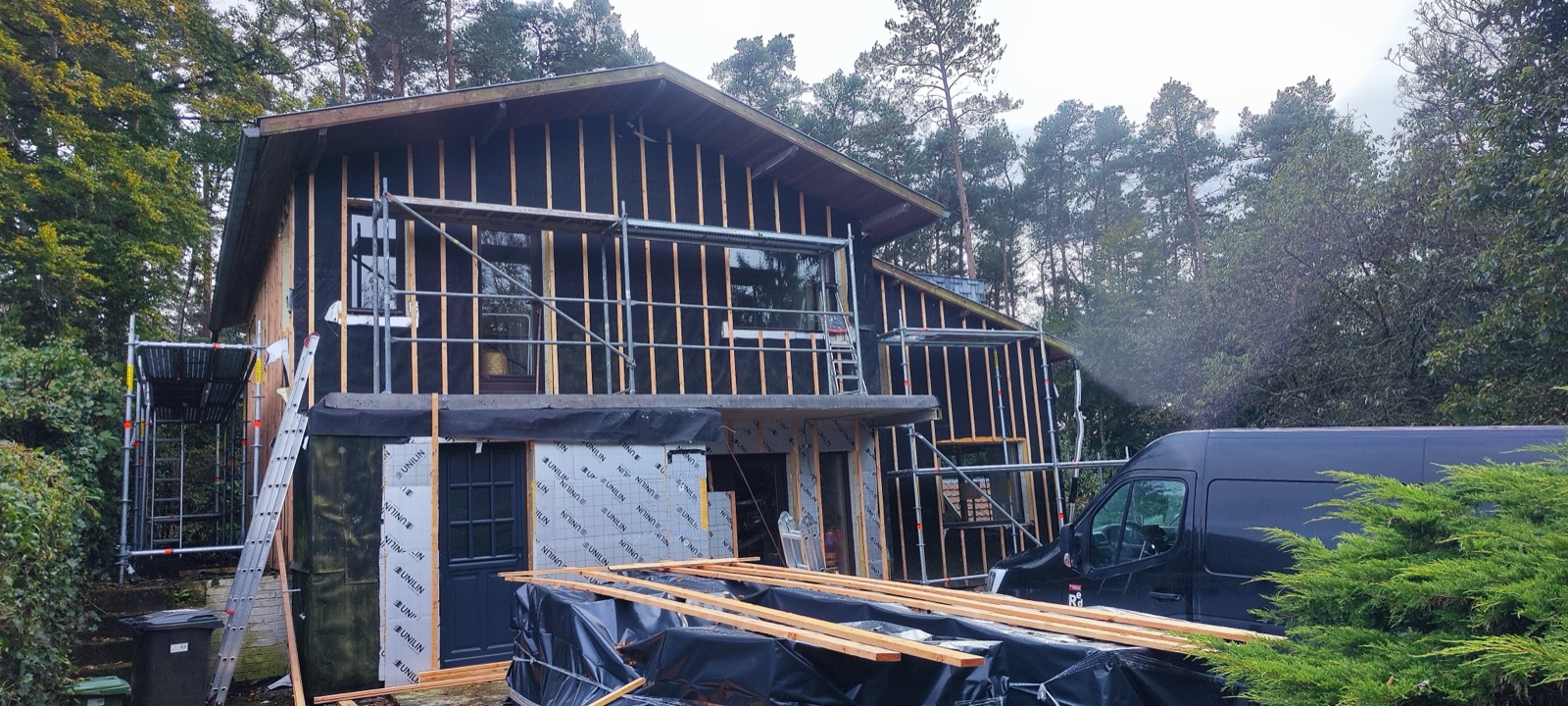 Pignon avant rénovation à Fraipont
