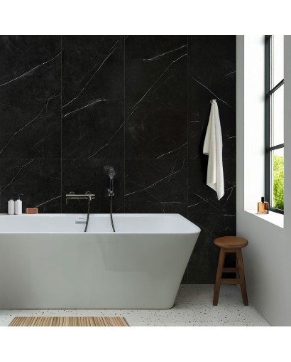 Dalle SPC marbre noir douche salle de bain sans joints Belgique