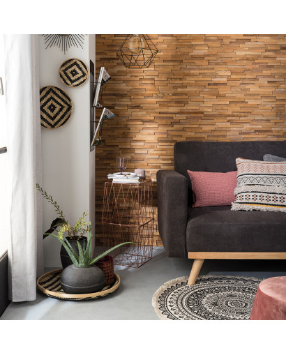 Goa Naturel plaquette bois recyclé parement mur salon chambre Belgique